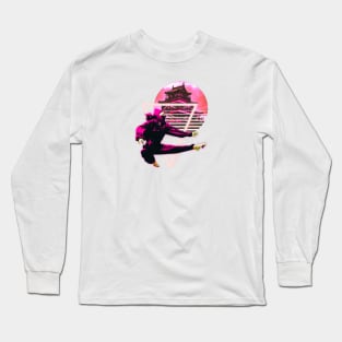 Neon Ninja Vaporwave aesthetic Japan Long Sleeve T-Shirt